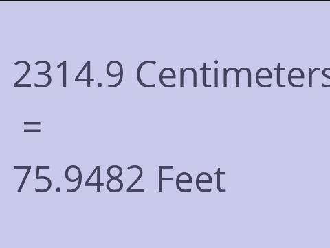 2314.9 CM TO FEET