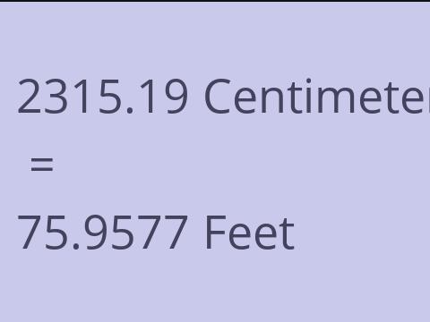 2315.19 CM TO FEET