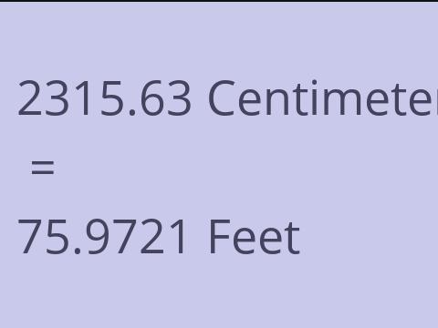 2315.63 CM TO FEET