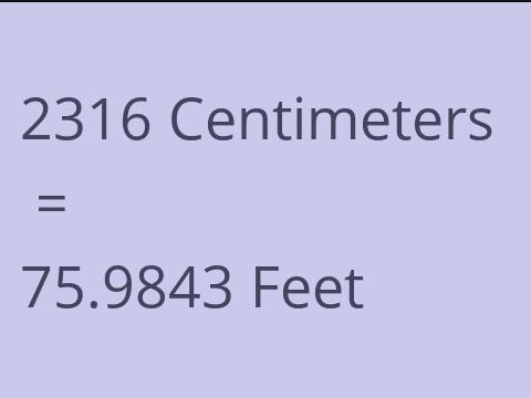 2316 CM TO FEET