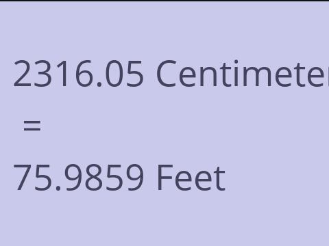 2316.05 CM TO FEET