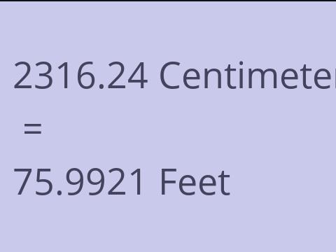 2316.24 CM TO FEET
