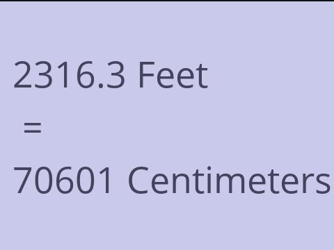 2316.3 FEET TO CM