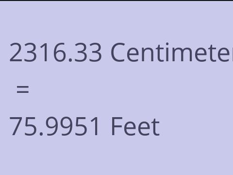 2316.33 CM TO FEET