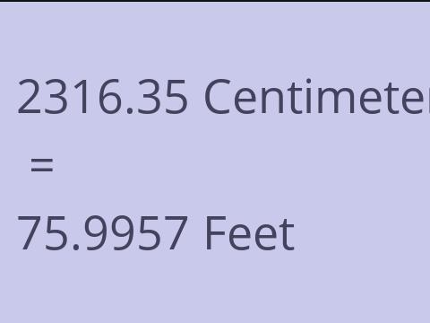 2316.35 CM TO FEET