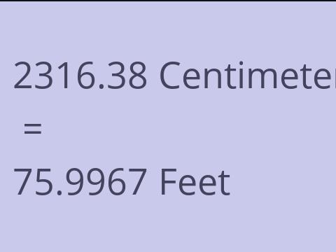 2316.38 CM TO FEET