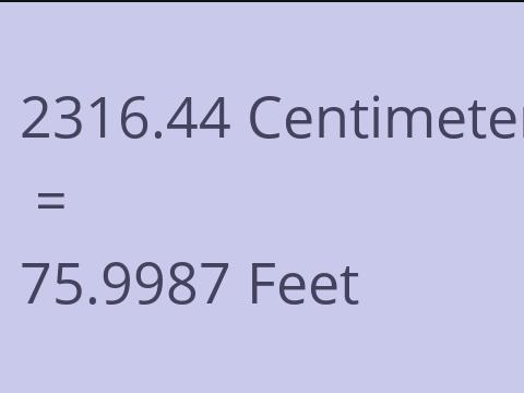 2316.44 CM TO FEET