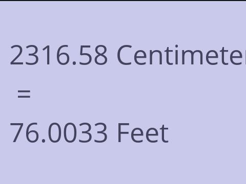 2316.58 CM TO FEET