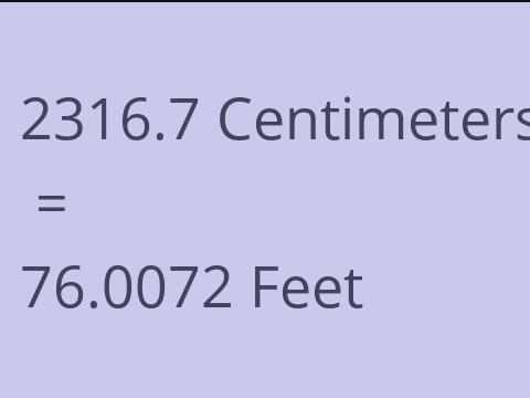 2316.7 CM TO FEET