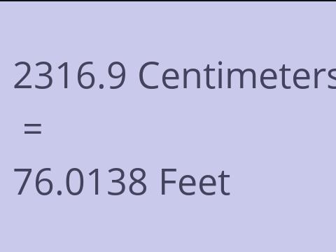 2316.9 CM TO FEET