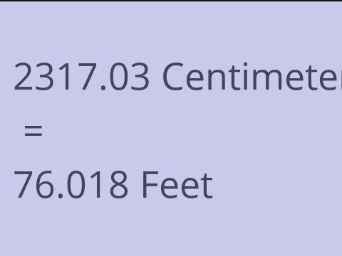 2317.03 CM TO FEET