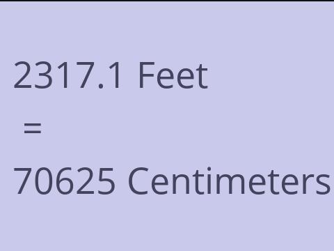 2317.1 FEET TO CM