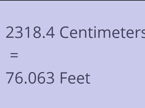 2318.4 CM TO FEET