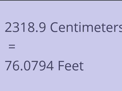 2318.9 CM TO FEET
