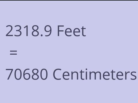 2318.9 FEET TO CM