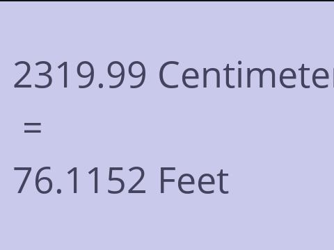 2319.99 CM TO FEET