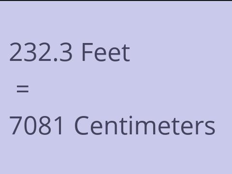 232.3 FEET TO CM