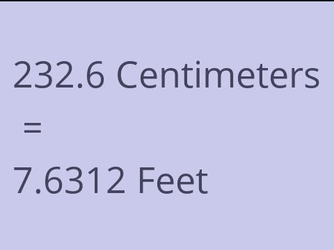 232.6 CM TO FEET