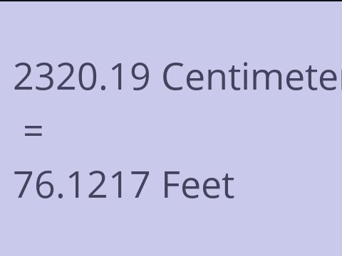 2320.19 CM TO FEET