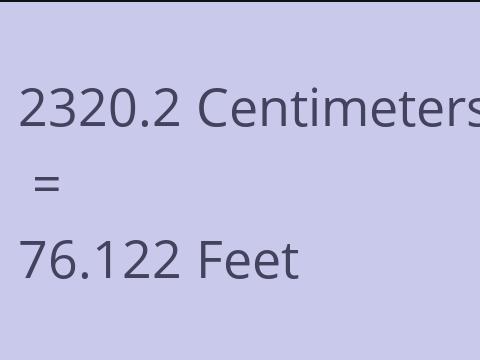 2320.2 CM TO FEET