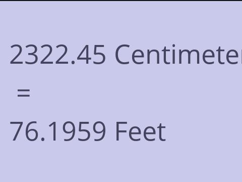 2322.45 CM TO FEET