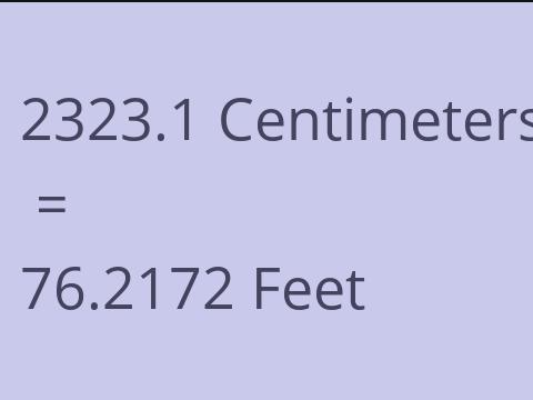 2323.1 CM TO FEET