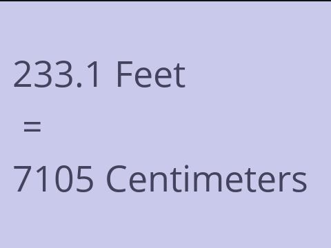 233.1 FEET TO CM