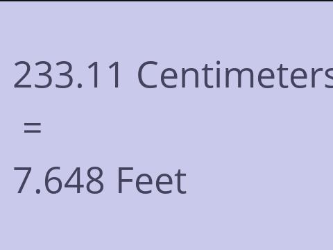 233.11 CM TO FEET