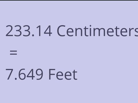 233.14 CM TO FEET