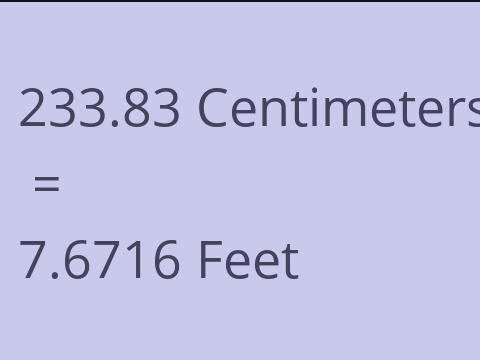 233.83 CM TO FEET