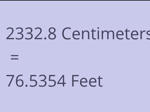 2332.8 CM TO FEET