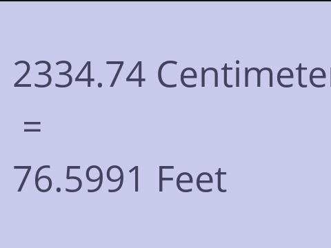 2334.74 CM TO FEET