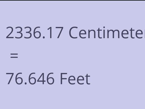2336.17 CM TO FEET