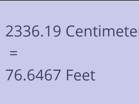 2336.19 CM TO FEET