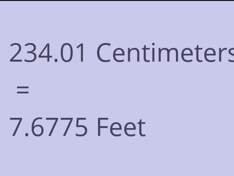 234.01 CM TO FEET