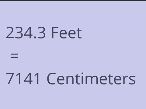 234.3 FEET TO CM