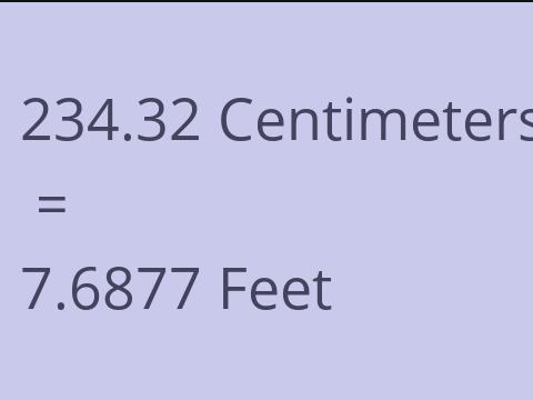 234.32 CM TO FEET