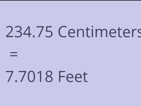 234.75 CM TO FEET