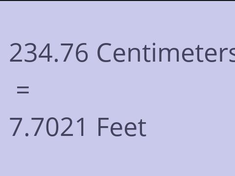 234.76 CM TO FEET