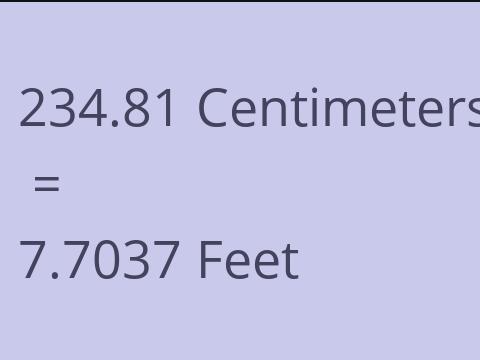 234.81 CM TO FEET