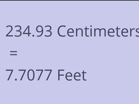 234.93 CM TO FEET