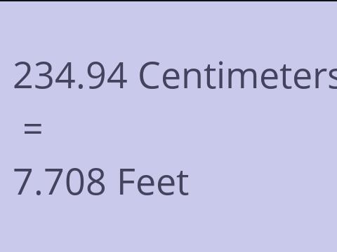 234.94 CM TO FEET