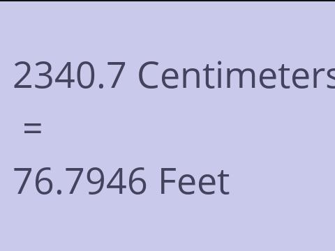 2340.7 CM TO FEET