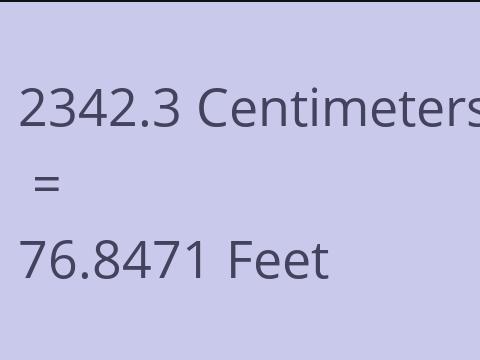 2342.3 CM TO FEET