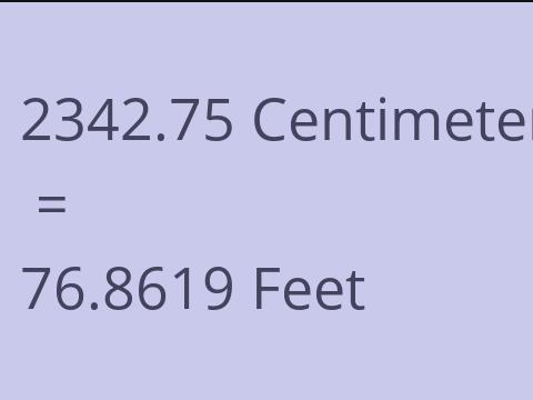 2342.75 CM TO FEET