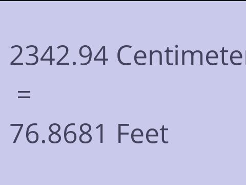 2342.94 CM TO FEET