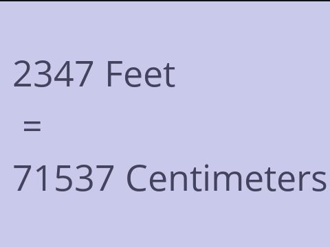 2347 FEET TO CM