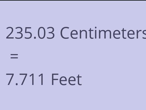 235.03 CM TO FEET