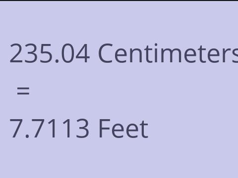 235.04 CM TO FEET