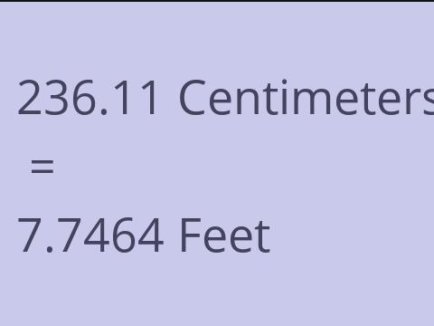 236.11 CM TO FEET